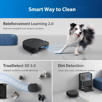 Ecovacs Deebot X5 Pro Omni, Vacuum And Mop Robot, 12800 Pa, Anti-Tangle, Truedge Adaptive Edge Cleaning, Wipe With Warm Water At 70 Degree C, Intelligent Aina 2.0 Navigation