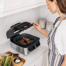 Ninja Foodi AG301 5 In 1 Indoor Electric Countertop Grill With 4 Quart Air Fryer, Roast, Bake, Dehydrate, And Cyclonic Grilling Technology, 1760 Watts, Silver/Black