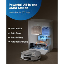 Ecovacs T20 Omni Robot Vacuum Cleaner With Auto Clean And Empty, Deep Sweeping And Mopping, 6000Pa Strongest Suction, Auto-Lift Mopping, 55 Degree Hot Water Mop Washing, Ozmo Turbo 2.0 Technology