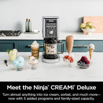 Ninja NC501 Creami Deluxe 11-In-1 Ice Cream And Frozen Treat Maker For, Sorbet, Milkshakes, Drinks More, 11 Programs, With 2 Xl Family Size Pint Containers, Perfect Kids, Silver, 2 Quarts