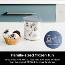 Ninja NC501 Creami Deluxe 11-In-1 Ice Cream And Frozen Treat Maker For, Sorbet, Milkshakes, Drinks More, 11 Programs, With 2 Xl Family Size Pint Containers, Perfect Kids, Silver, 2 Quarts