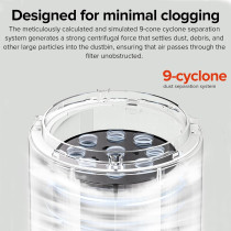 Roborock H5 Cordless Handheld Vacuum Cleaner, 158Aw Strong Suction, 5-Layer Filtration, 60 Minutes Of Battery Life, 1.55Kg Light Body, Vacuum Cleaner And Mite Remover, Suitable For Home Floor Pet Hair