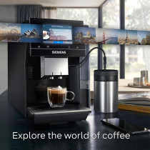 Siemens Fully Automatic Coffee Machine, Eq700, Iselect Display, Coffeeworld, With Cold Brew And Slow Brew, Cappuccino Maker, Home Connect, Piano Black, TP713GB9 Classic