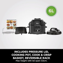 Ninja Op300 Foodi Ultimate 8 In 1 Pressure Cooker With Crisping, 1460 Watts, 6 Litre Capacity, Black