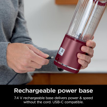 Ninja Blast Portable Blender, 530Ml, Leakproof Lid And Sip Spout, Powerful Cordless Mini Blender, Rechargeable, Portable Smoothies, Protein Shakes, Blends Ice And Frozen Fruit, Purple, BC151MEPR