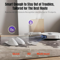 Roborock S8 MaxV Ultra Robot Vacuum And Sonic Mop, 10000 Pa Suction, Corner To Edge Deep Cleaning, Hot Air Self-Drying, Auto Empty And Refill, Detergent Dispenser, Obstacle Avoidance, White