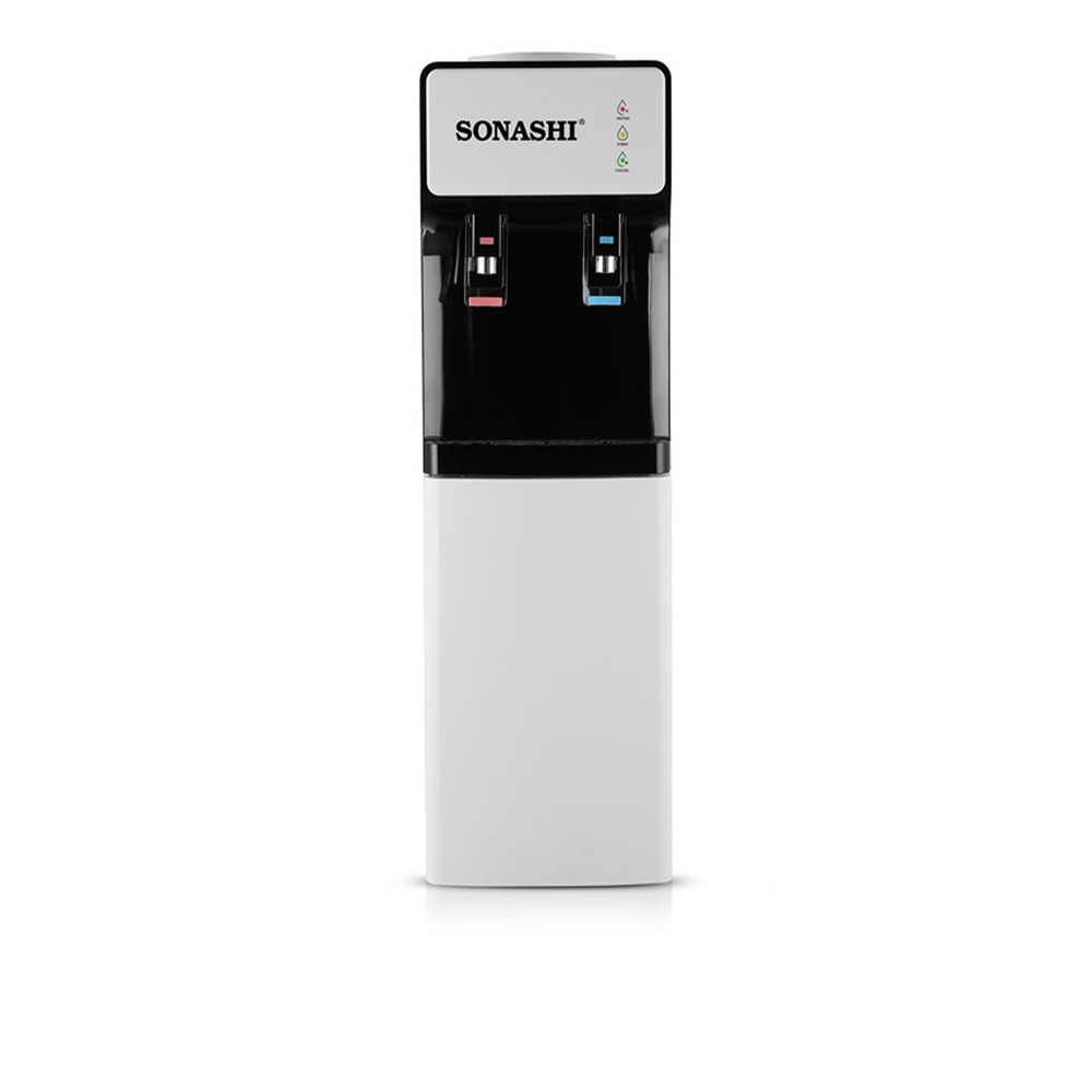 Sonashi Hot And Cold Free Standing Water Dispenser With Cabinet, White/Black