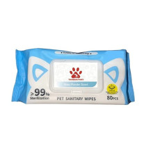 Thunder Paws 80 Pieces Sanitary Pet Wipes Suitable for Cats and Dogs, Baby Powder