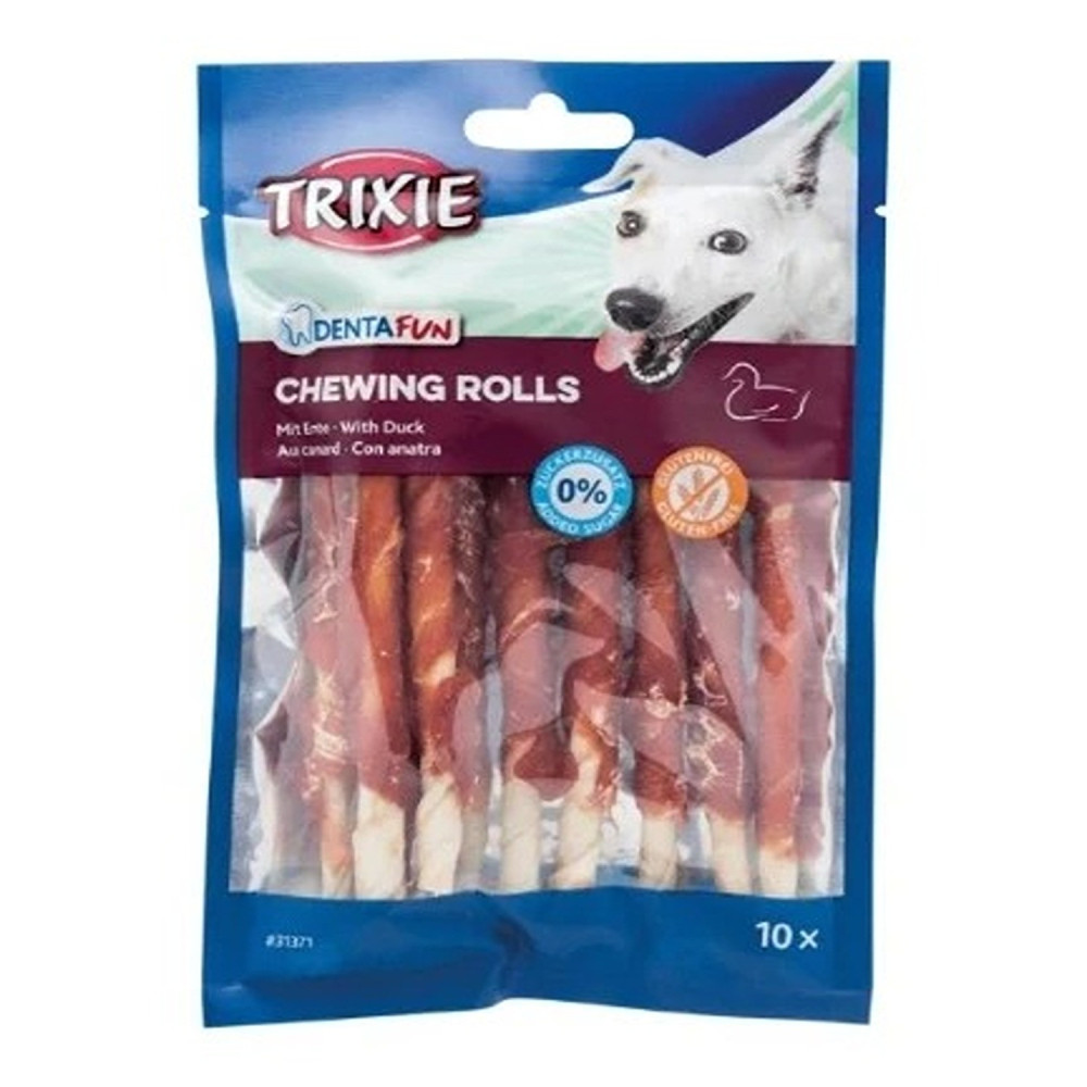 Trixie 80g Denta Fun Duck Chewing Rolls Dog Chew