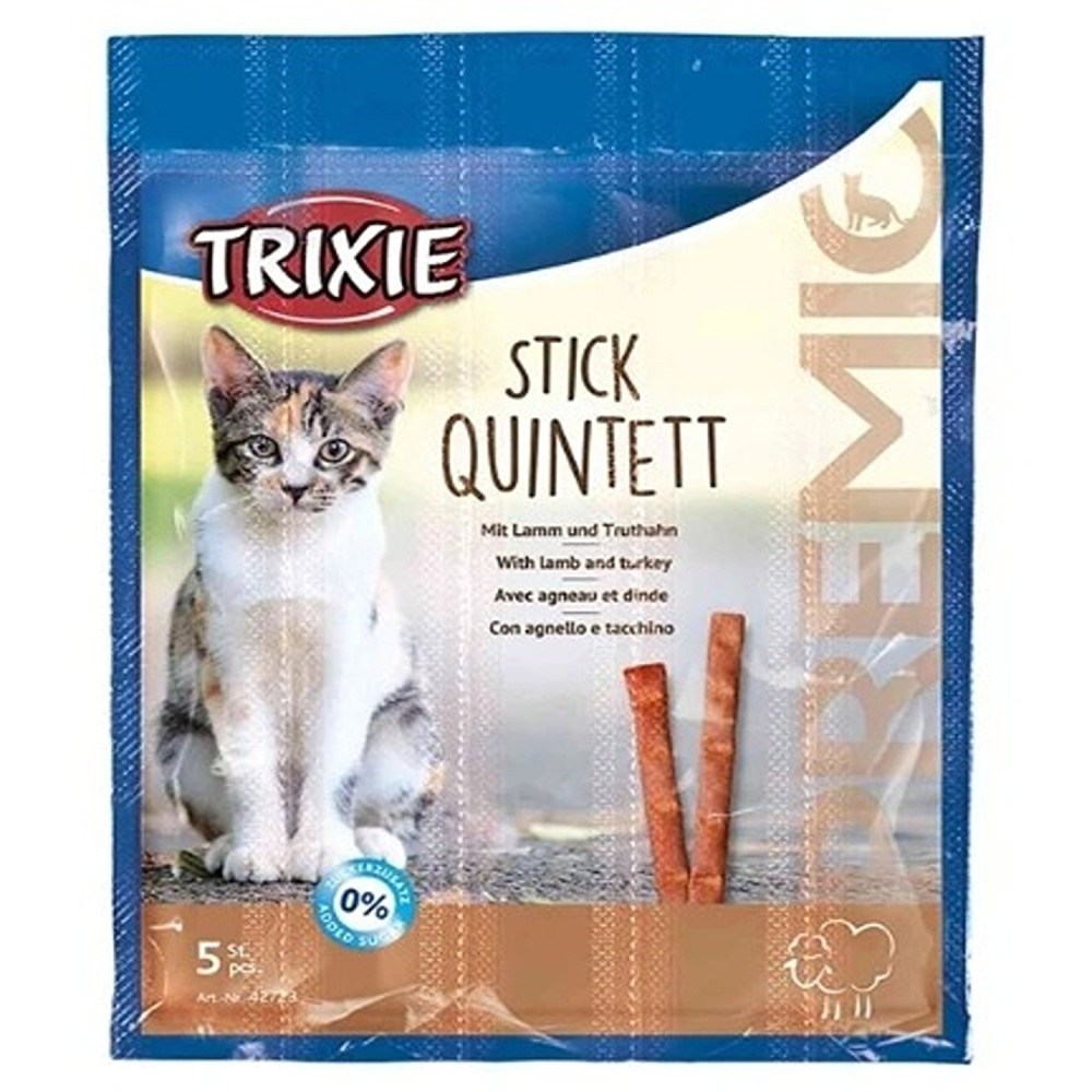 Trixie 5g Premio Stick Quintett Lamb And Turkey Cat Treats