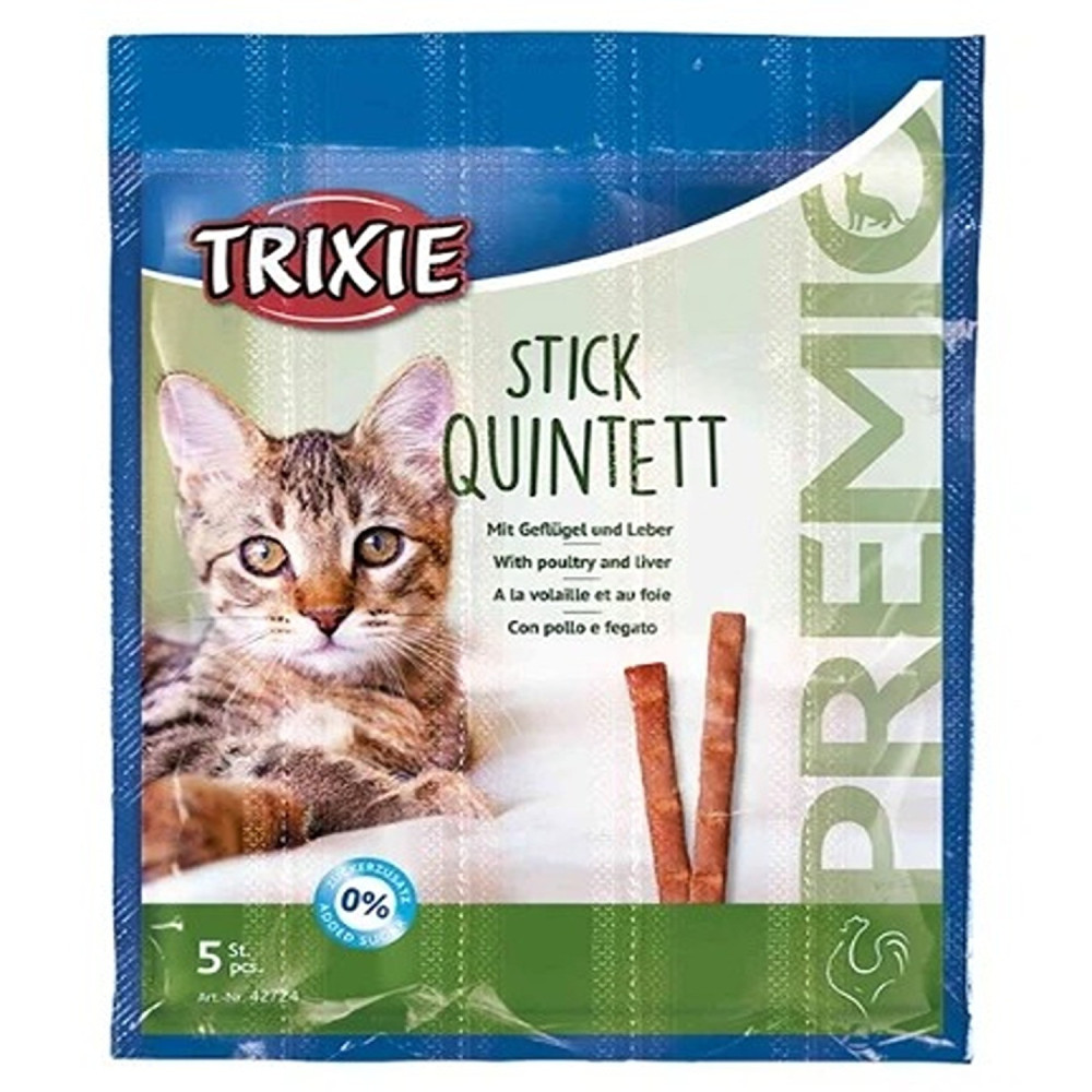 Trixie 5g Premio Stick Quintett Poultry And Liver Cat Treats
