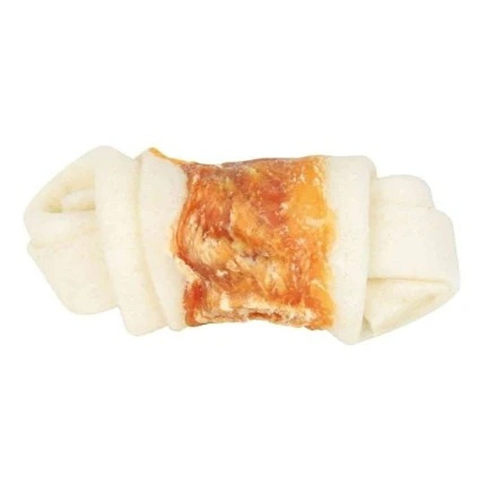Trixie 11cm Denta Fun Knotted Chicken Chewing Bones Dog Chews