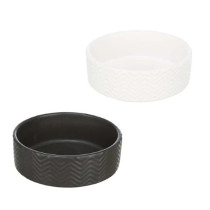 Trixie 20cm Wavy Pattern Ceramic Dog Bowl, Black