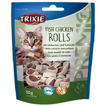 Trixie 50g Premio Bites Fish Chicken Rolls Cat Treats