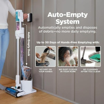 Shark Clean And Empty – Lightweight Cordless Vacuum Cleaner With Hepa Filter, Powerful Suction, Portable, Rechargeable, Auto-Empty System, Stick Vacuum For Pet Hair, Carpets And Hardfloor, White, BU3521