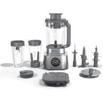 Ninja Foodi Power Nutri Blender 4-In-1, Slice, Grate And Chop, Blend Smoothie Bowls, Spreads And Drinks, Automatic Programs, 2.1L Jug, 700Ml Cup And 530Ml Xl Bowl With Power Paddle, 1200W, Silver, CB400ME