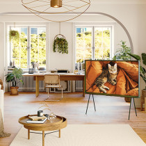 Samsung The Serif Smart TV, Lifestyle TV, 65 Inch, 2024, 360 All Round Design, Matte Display, Detachable Stand, Samsung TV Plus, Cloud White, QA65LS01DAUXZN