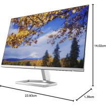 HP M27f Ultraslim Monitor 27 Inch, Full HD 1080p, 75hz Refresh Rate 2 x HDMI, 1 x VGA Blue Light Filter, Anti Glare, Tilt Adjutsment, Flicker Free, 178 Degree Ultra Wide Viewing Angle, Silver And Black