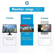 HP M27f Ultraslim Monitor 27 Inch, Full HD 1080p, 75hz Refresh Rate 2 x HDMI, 1 x VGA Blue Light Filter, Anti Glare, Tilt Adjutsment, Flicker Free, 178 Degree Ultra Wide Viewing Angle, Silver And Black