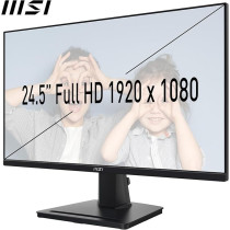 MSI Pro MP251, 25 inch, IPS, 1920 x 1080 (FHD), 100Hz, TUV Certified Eyesight Protection, 4ms, Displayport, HDMI, Tilt