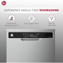 Hoover Freestanding Dishwasher, 15 Place Settings, 10 Programs, Full Touch Controls, Delay Start, Child Lock, Steel, Inox HDW-V1015-S
