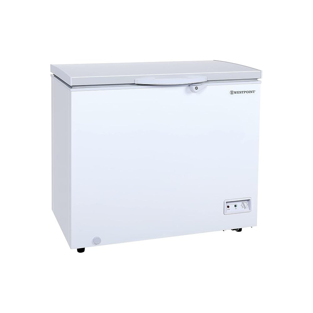 Westpoint 250L Gross 190L Net, Single Door Chest Freezer With Wire Storage Basket, Energy Efficiency Cooling, Adjustable Temperature, Lock And Key Suitable For Home And Restaurants, White WBXN-2519EWGL