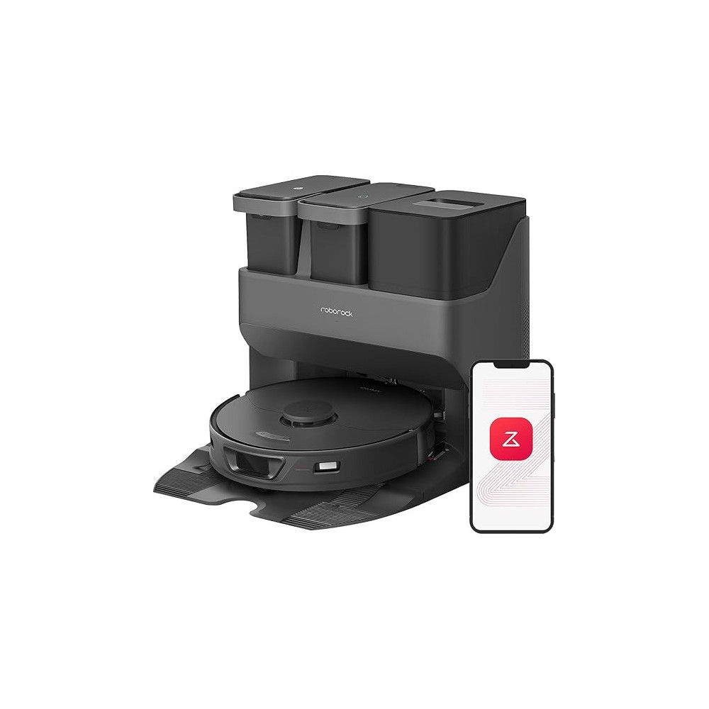 Roborock S7 Max Ultra Robot Vacuum Cleaner With Auto Mop Washing/Auto Dust Emptying/Warm Air Drying/Auto Tank Refilling/Dock Self-Cleaning Vacuum Cleaner(5500 Pa Active Obstacle Avoidance, App/Voice Control), Black