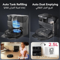 Roborock S7 Max Ultra Robot Vacuum Cleaner With Auto Mop Washing/Auto Dust Emptying/Warm Air Drying/Auto Tank Refilling/Dock Self-Cleaning Vacuum Cleaner(5500 Pa Active Obstacle Avoidance, App/Voice Control), Black