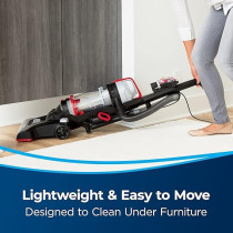 Bissell PowerForce Helix Turbo 2110E Powerful Suction With Multi-Cyclonic Technology, Lightweight Upright Vacuum For Pet Hair And Deep Cleaning, Black/Red