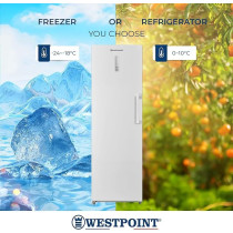 Westpoint Upright Freezer 312 Liters, Convertible Freezer To Fridge (Dual Function) LED Display, 5 Drawers For Storage, Energy Efficient, Fast Freezing, WVM-3123E