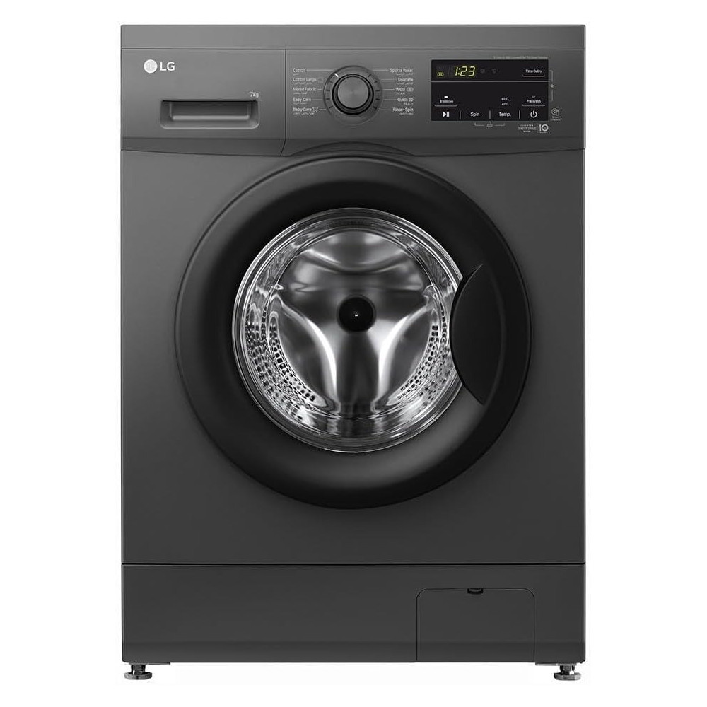 LG 1200 Rpm Front Load Washing Machine, 7 Kg Capacity, Middle Black