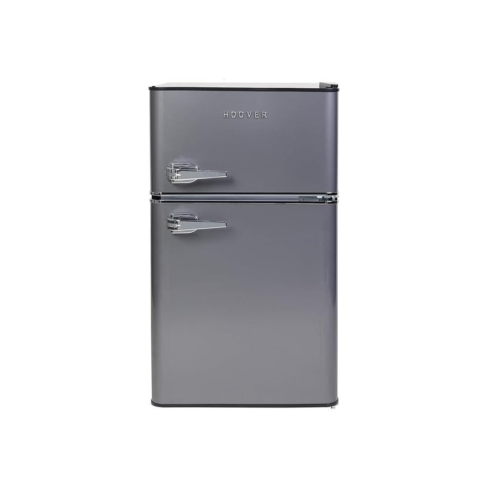 Hoover Top Mount Refrigerator Light Retro Style, 121 Litre Gross Capacity, Defrost, Mechanical Control, Interior Light, Silver, HTR-K121-S