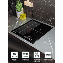 Millen Induction Hob 45 Cm Built-In 3 Heating Zones, 5700 Watts, Touch Control, MIH 452 BL