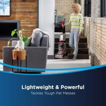 Bissell TurboClean PowerBrush Carpet Cleaner 2889K Powerful Stain Removal, Lightweight Design, Ideal For Deep Cleaning Carpets And Area Rugs, Easy To Use, Black/Red