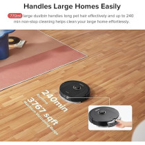 Roborock Q5 Pro Robot Vacuum And Mop Combo, 5500Pa Suction, Duo Roller Brush, LiDAR Navigation, Robotic Vacuum Cleaner With 240 Min Runtime, Smart No-Go Zone, Perfect For Pet Hair, Black