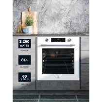 Millen Built In Electric Oven, 10 Cooking Modes, 81L, Schott Inner Glass, MEO 6005 WH