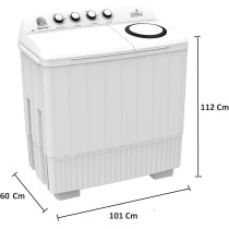 Westpoint 20 Kg Twin Tub Semi Automatic Big Capacity Washing Machine 4 Star Esma Rated White, WTX-2020