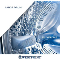 Westpoint Washer Dryer 8/5 Kg, Fully Automatic Front Load Combo Wash And Dry, 8 Kg Wash And 5 Kg Dry, 1400 RPM, 12 Wash Programs, Quick Wash In 15 Min And 4 Drying Program WDMT-81424ES, Silver