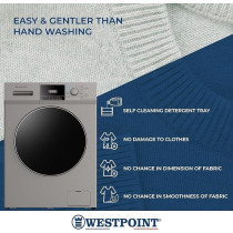 Westpoint Washer Dryer 8/5 Kg, Fully Automatic Front Load Combo Wash And Dry, 8 Kg Wash And 5 Kg Dry, 1400 RPM, 12 Wash Programs, Quick Wash In 15 Min And 4 Drying Program WDMT-81424ES, Silver
