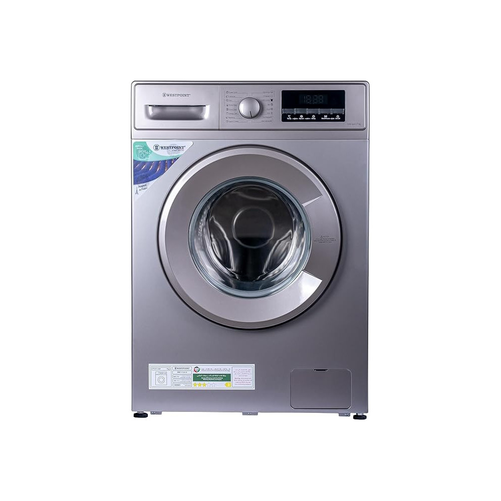 Westpoint 7 Kg Freestanding Front Load Fully Automatic 1200 RPM Silver Washing Machine