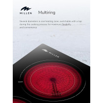 Millen 30Cm Built-In Ceramic Hob With Booster And Italian Glass, MEH 303 BL