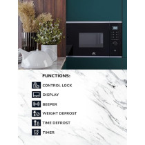 Millen Microwave Oven, 20L, Glass Finish, Touchscreen And Knob Controls, 800W Microwave Power, 1000W Grill Power, 8 Automatic Programs, MBW 381 IX
