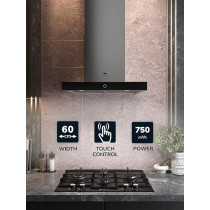 Millen 60Cm Range Hood, Silver/Black, MKH 605 IX