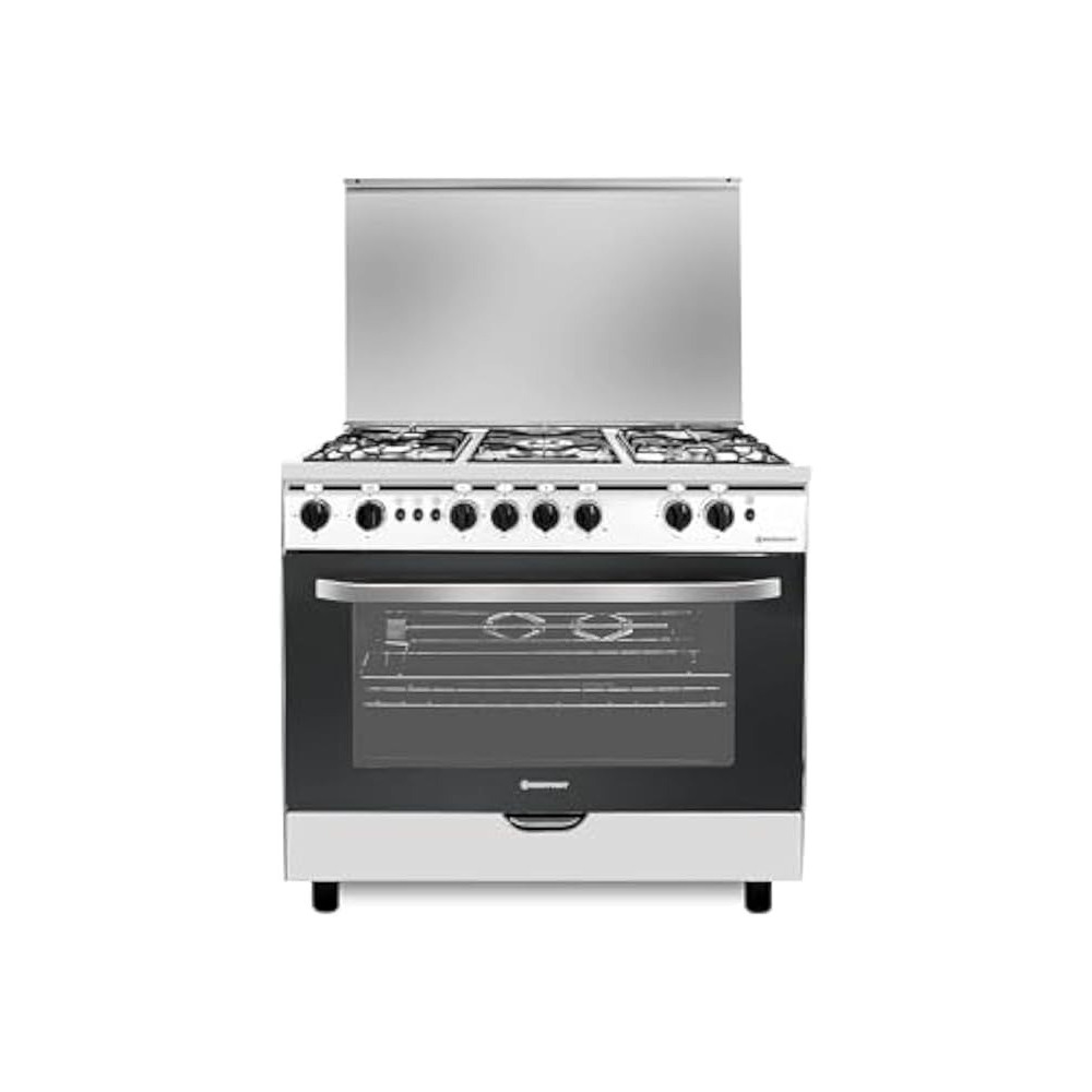 Westpoint FreeStanding Gas Cooker 60 x 90 Cm Cast Iron Full FFD Stainless Steel Ignition, Catalytic Cast Iron Grid Full FFD Fan Assisted Stainless Steel Grill And Turnspit Functions, WCE9060HDFS