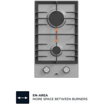 Millen Premium Built-In 30 Cm Two Burners Gas Hob - Stainless-Steel Finish, 3900 Watts, Mechanical And Electric Ignition Control, MGH 3001 IX