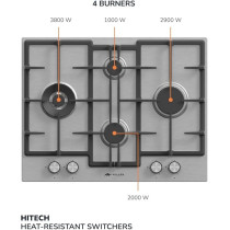 Millen 65 Cm Built In Gas Hob With Sabaf Burners, MGH 6501 IX