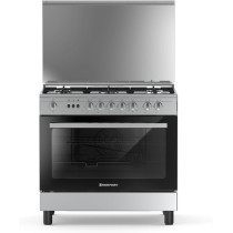 Westpoint Freestanding 90 x 60 Cm Gas Cooker With 5 Burners With Autoignition And Full Safety, Grill And Turnspit Function, Double Glass Door On Oven, Cast Iron Pan Support, Wok Burner, WCE-960DTS