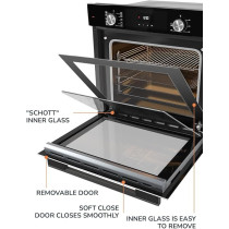 Millen Built In Electric Oven, 10 Cooking Modes, 73L, Schott Inner Glass, MEO 6004 BL