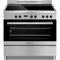 Westpoint Freestanding Ceramic Cooker 90 x 60 5-Burner Full-Safety, Semi Professional Cooking Range With Big Capacity Electric Oven With Fan, Thermostat, Fast Heating, WCAM-6905M9XD
