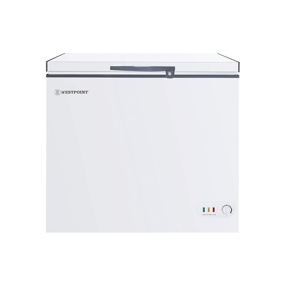 Westpoint 360 Liters Compact Chest Freezer, White Freestanding, Fast Freezing, LED Light Lock And Key Wheels, WBEQ-360L